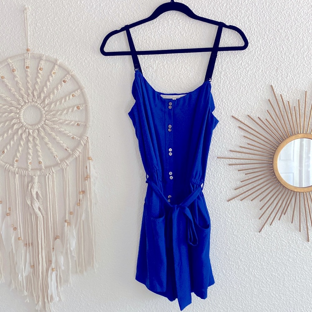 Rachel Roy | Cobalt Blue Belted Romper | Medium